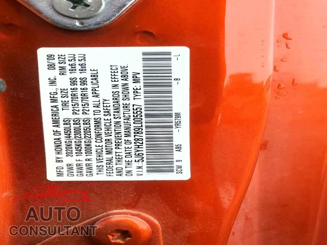 HONDA ELEMENT 2009 - 5J6YH28789L005557