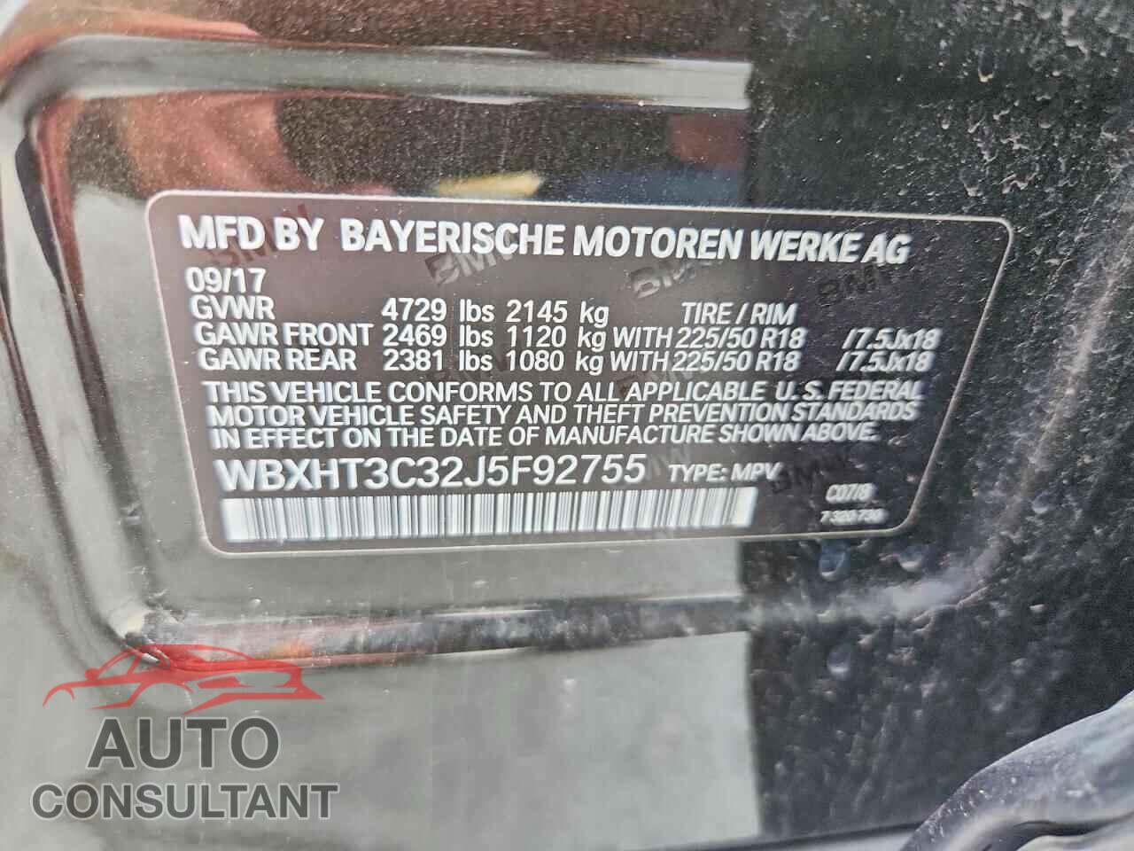 BMW X1 2018 - WBXHT3C32J5F92755