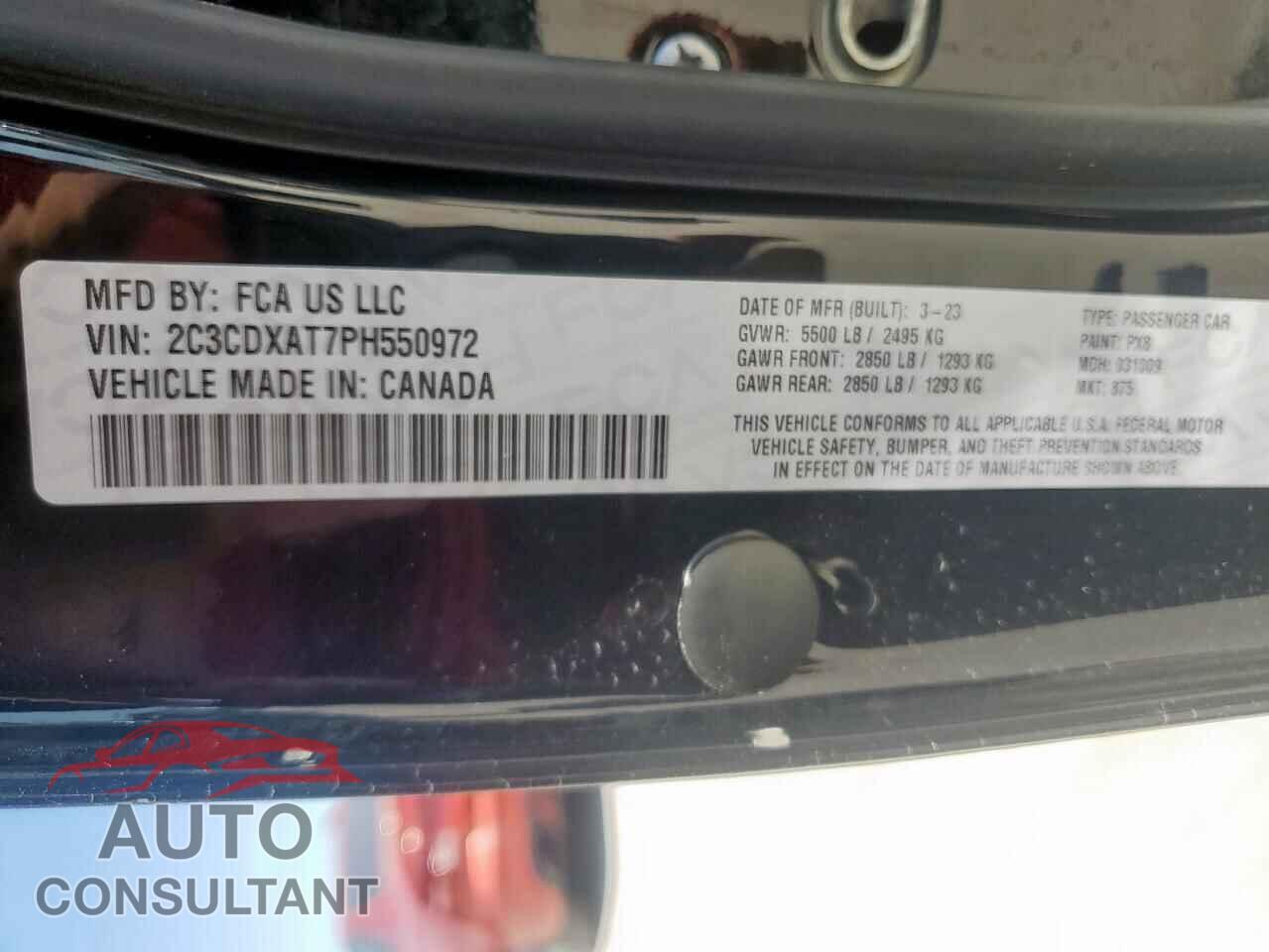 DODGE CHARGER 2023 - 2C3CDXAT7PH550972