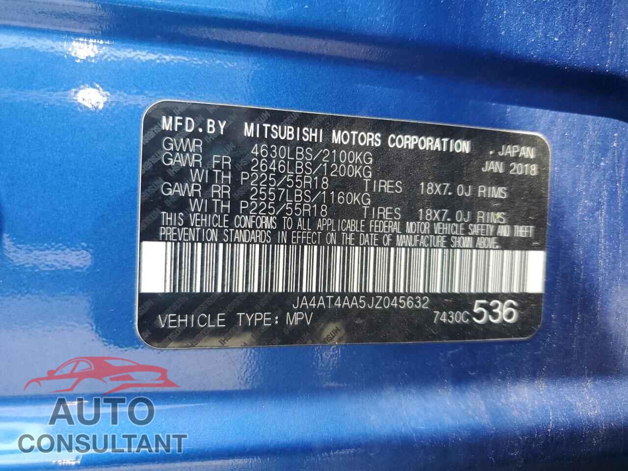 MITSUBISHI ECLIPSE 2018 - JA4AT4AA5JZ045632