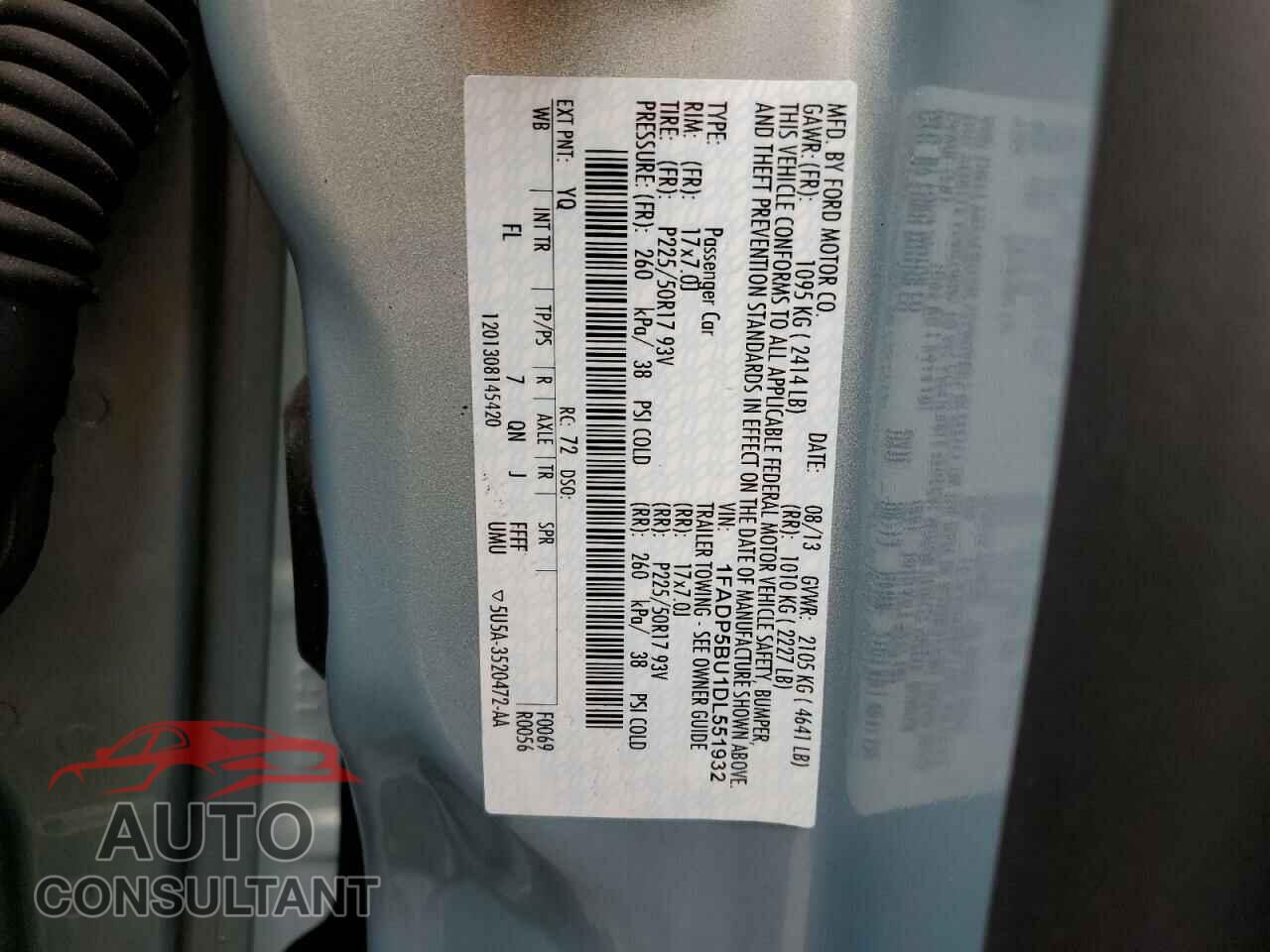 FORD CMAX 2013 - 1FADP5BU1DL551932