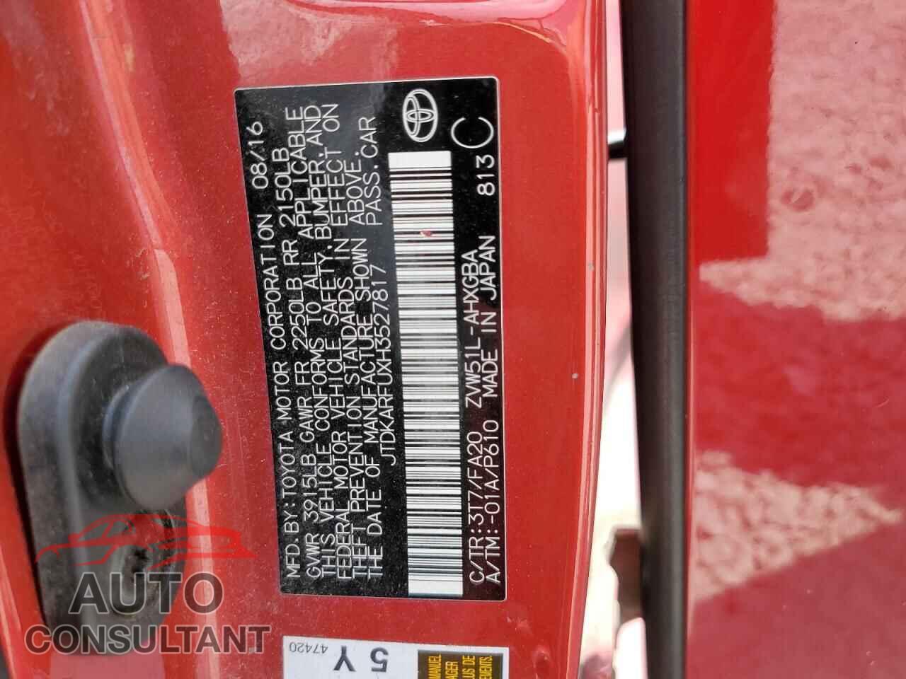 TOYOTA PRIUS 2017 - JTDKARFUXH3527817