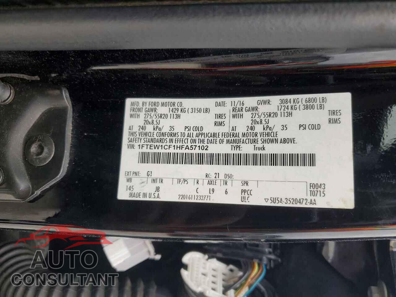 FORD F150 2017 - 1FTEW1CF1HFA57102