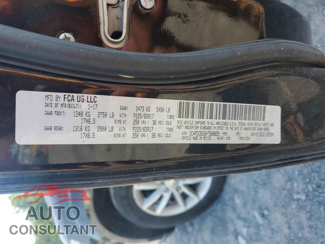DODGE JOURNEY 2017 - 3C4PDCBG3HT588859