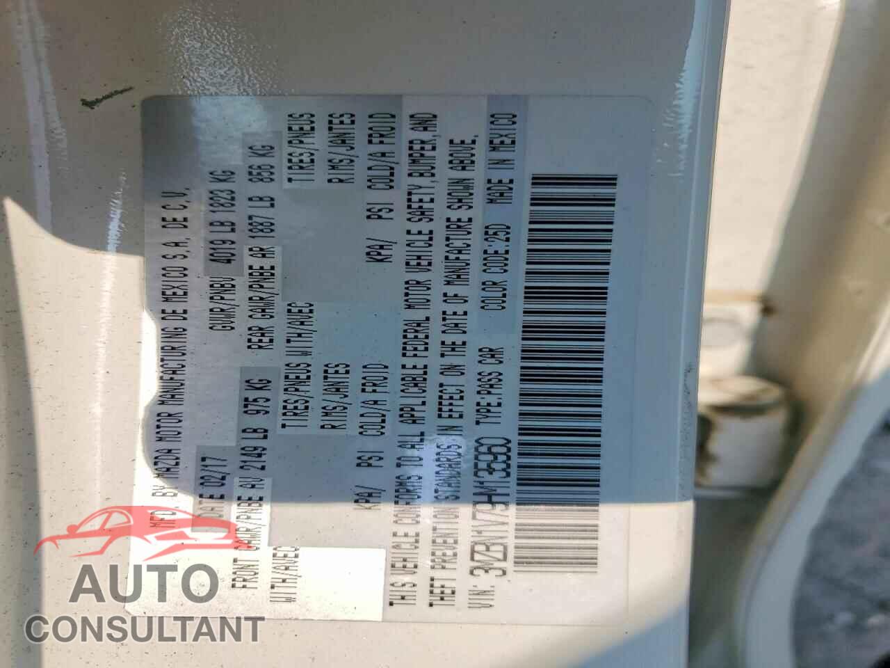 MAZDA 3 2017 - 3MZBN1V79HM135960