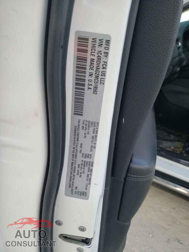 DODGE DURANGO 2021 - 1C4RDHAG2MC519562