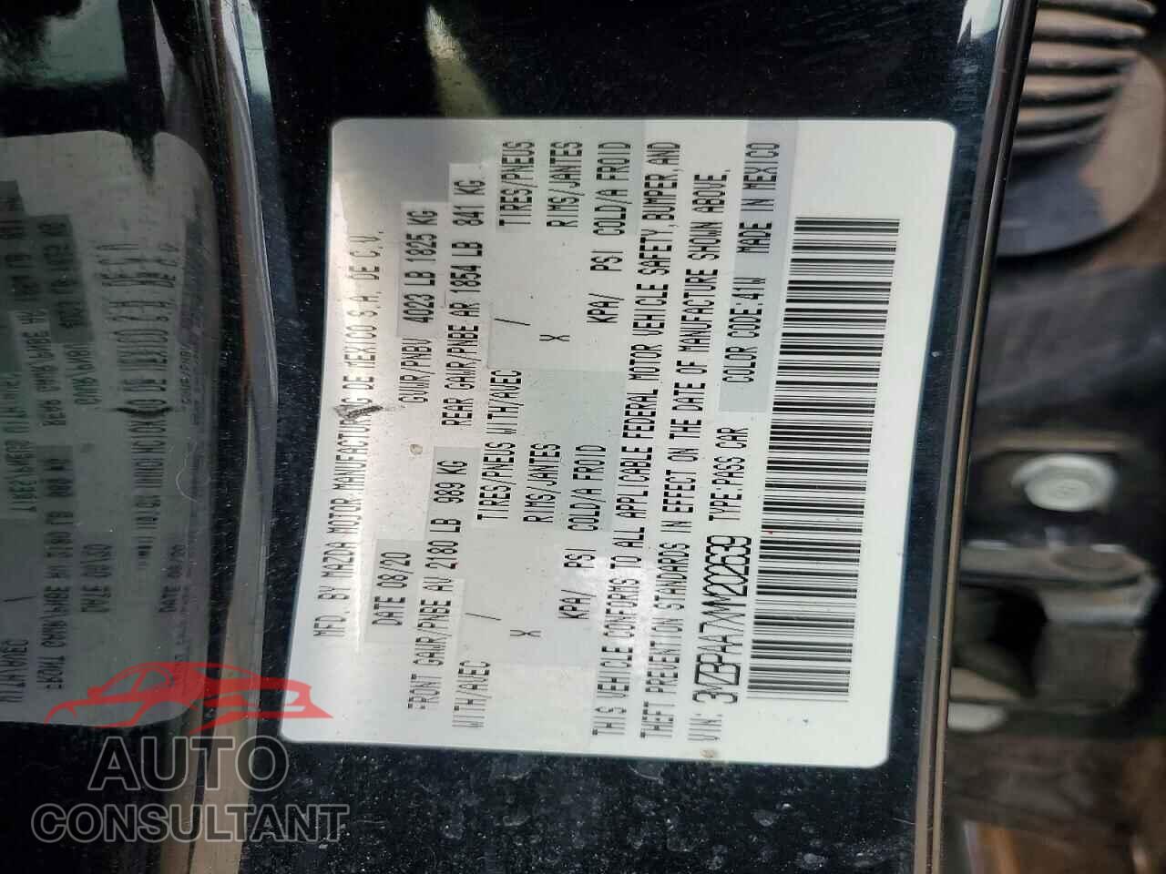 MAZDA 3 2021 - 3MZBPAA7XMM202639
