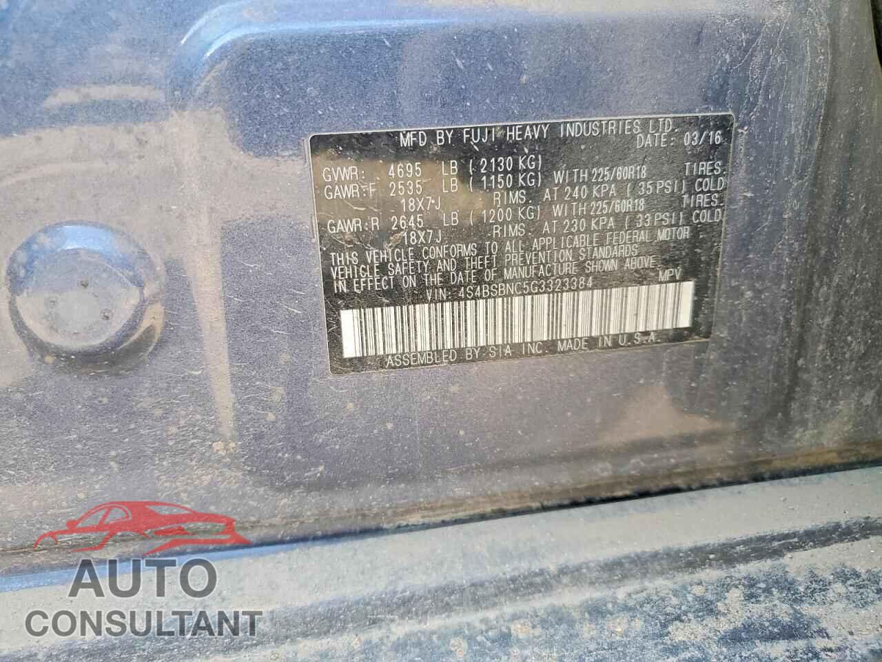 SUBARU OUTBACK 2016 - 4S4BSBNC5G3323384