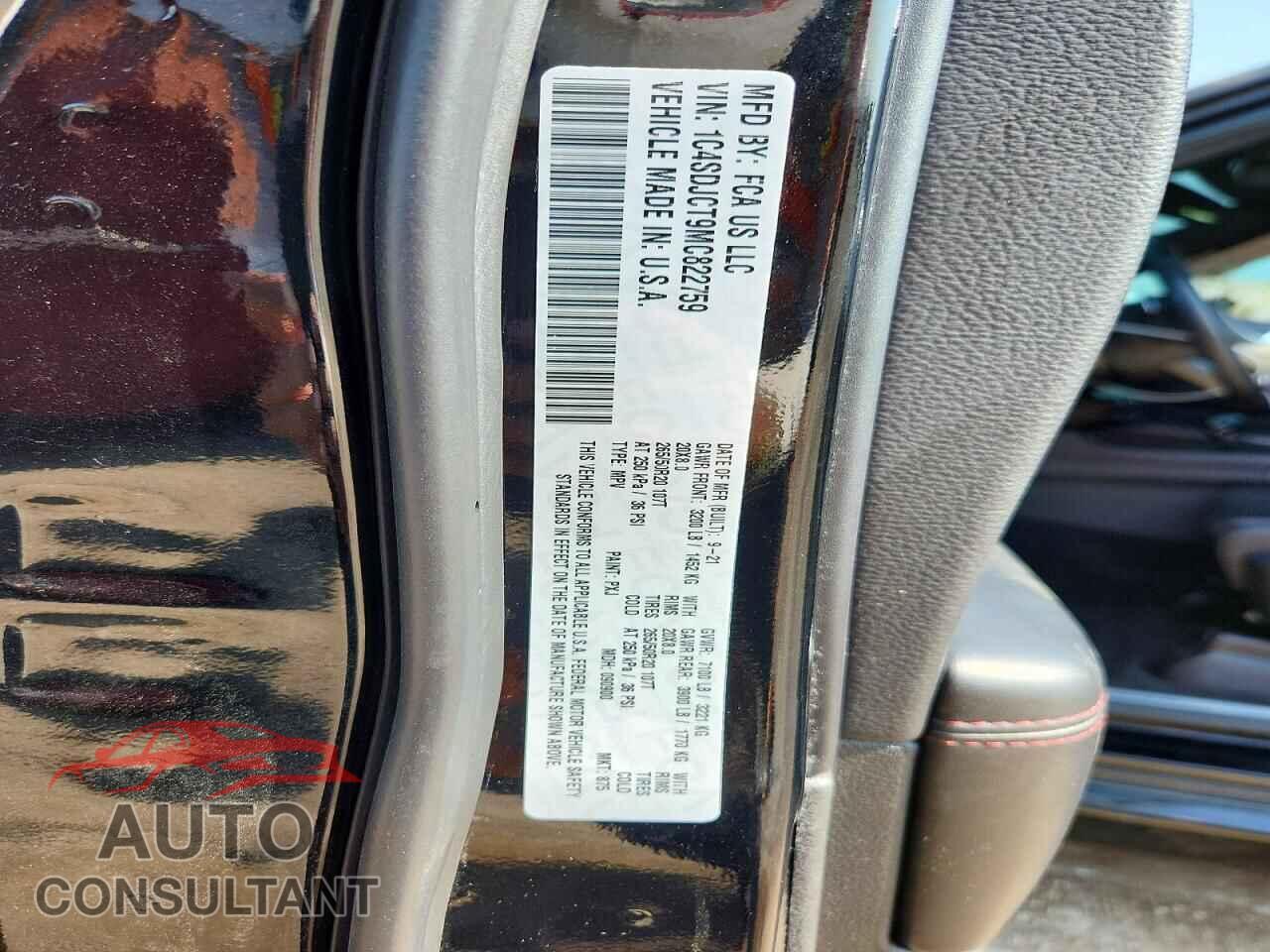 DODGE DURANGO 2021 - 1C4SDJCT9MC822759