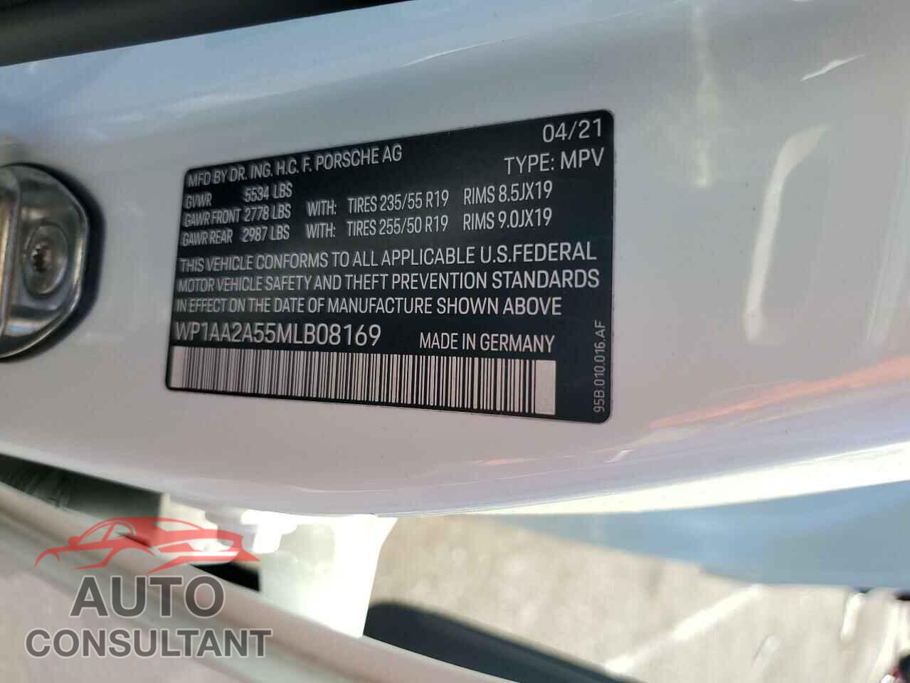 PORSCHE MACAN 2021 - WP1AA2A55MLB08169