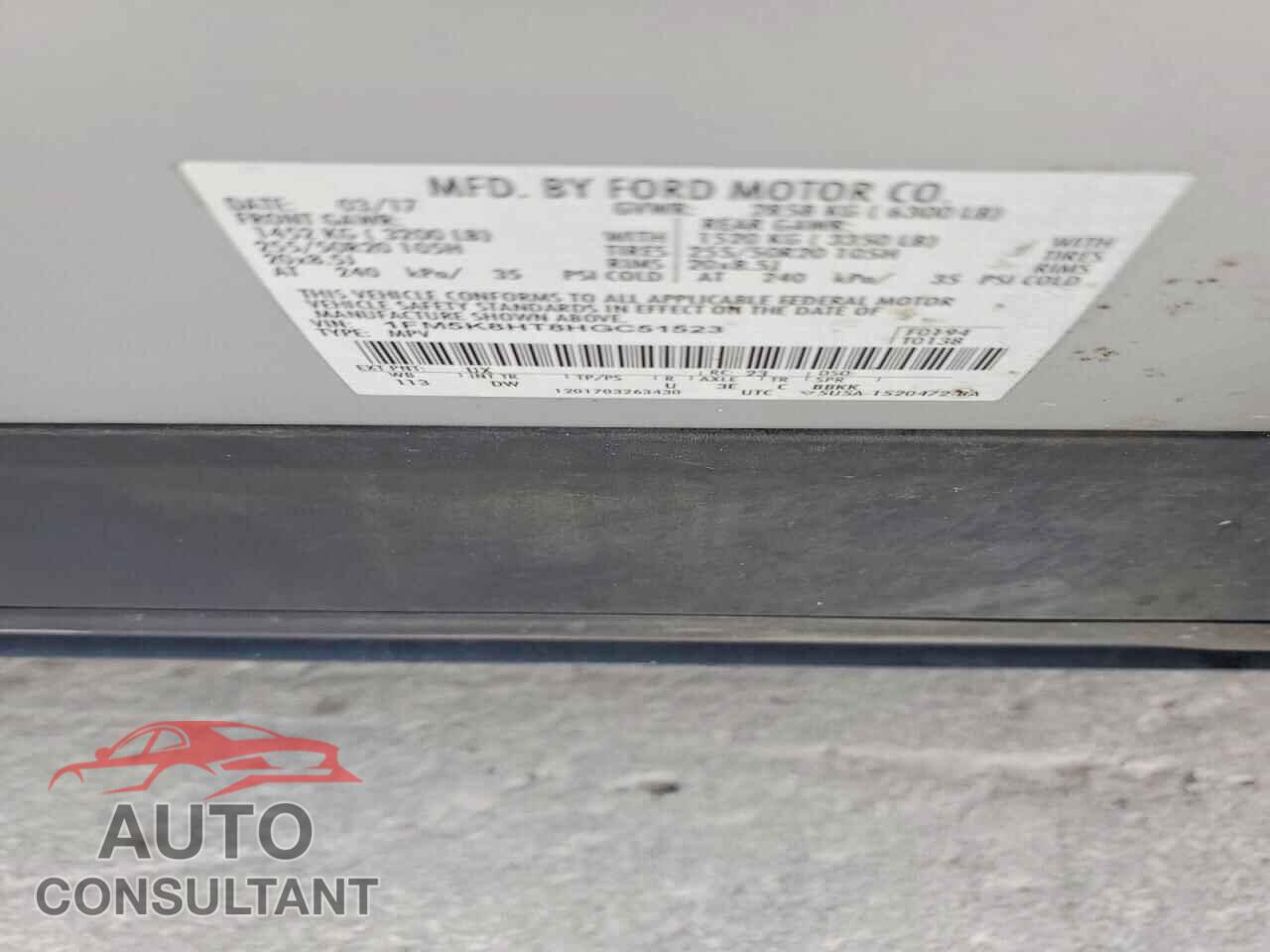 FORD EXPLORER 2017 - 1FM5K8HT8HGC51523