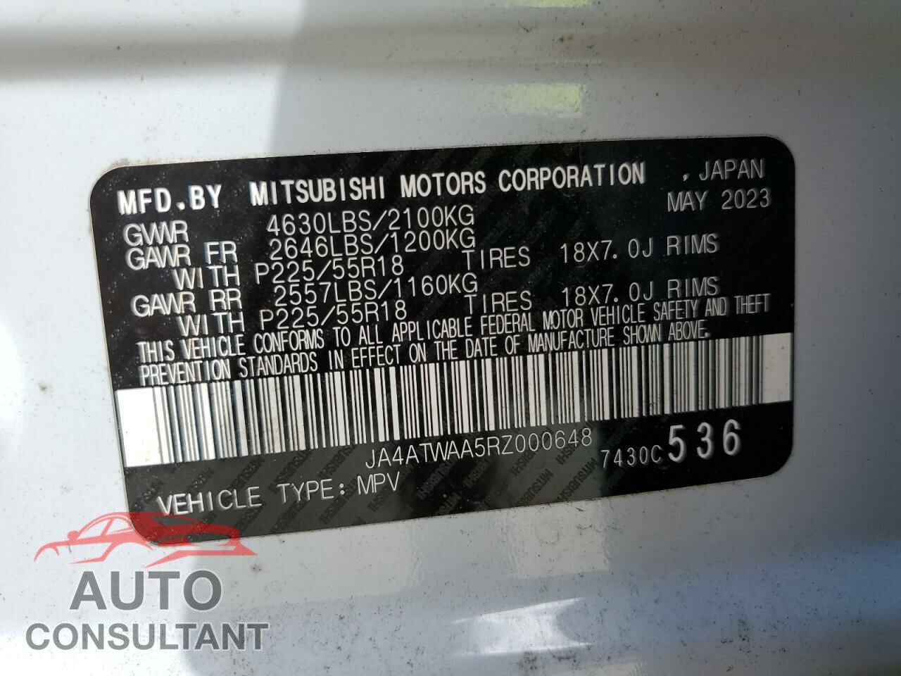 MITSUBISHI ECLIPSE 2024 - JA4ATWAA5RZ000648