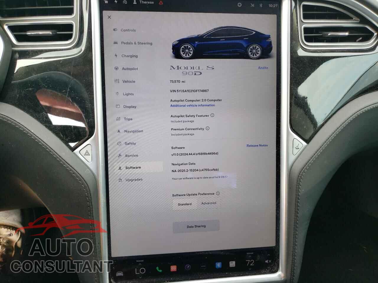 TESLA MODEL S 2016 - 5YJSA1E21GF174967