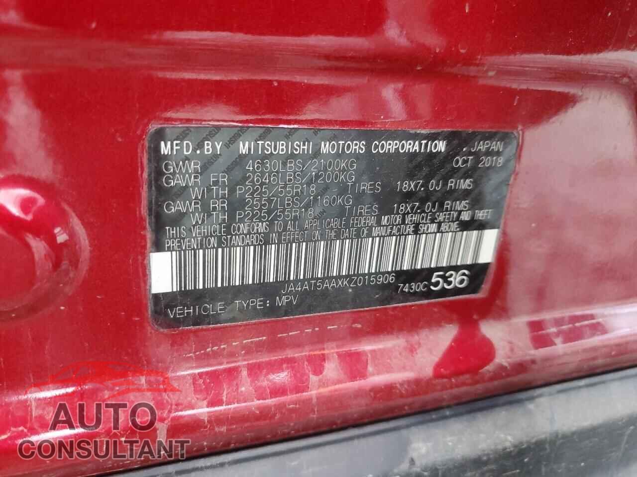 MITSUBISHI ECLIPSE 2019 - JA4AT5AAXKZ015906