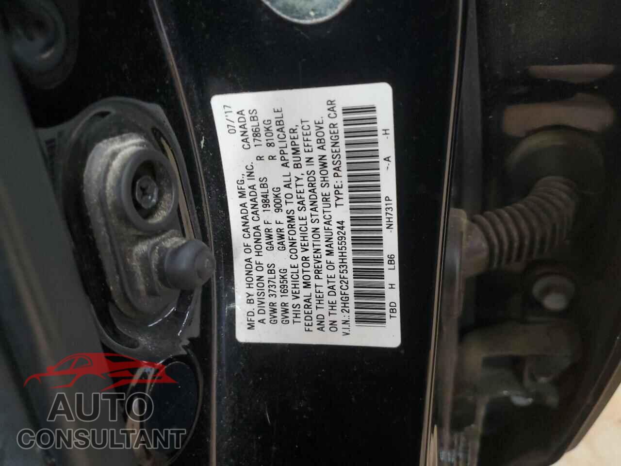 HONDA CIVIC 2017 - 2HGFC2F53HH559244