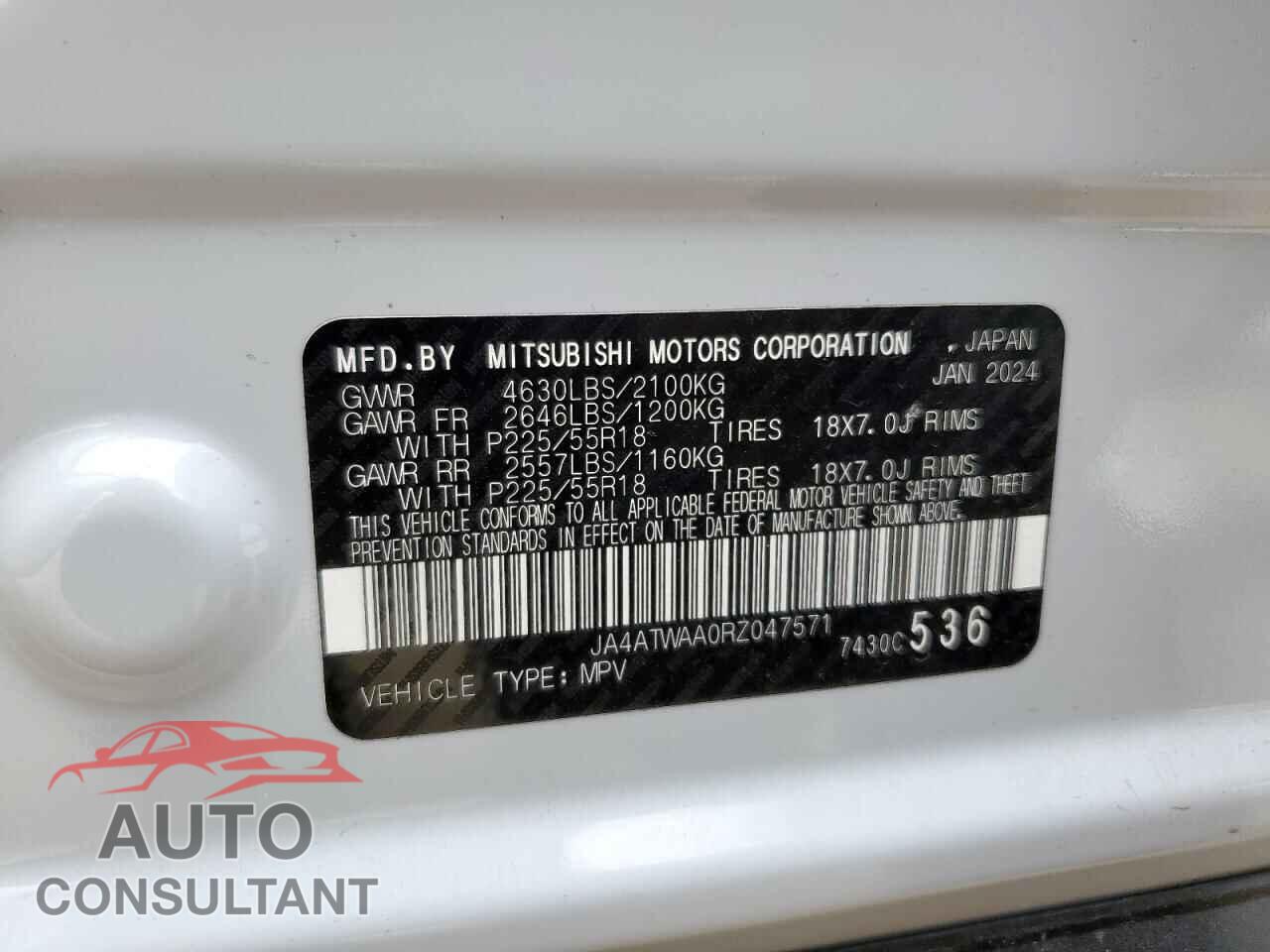 MITSUBISHI ECLIPSE 2024 - JA4ATWAA0RZ047571