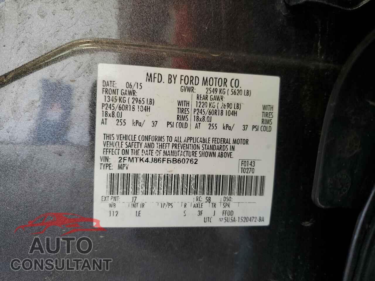FORD EDGE 2015 - 2FMTK4J86FBB60762