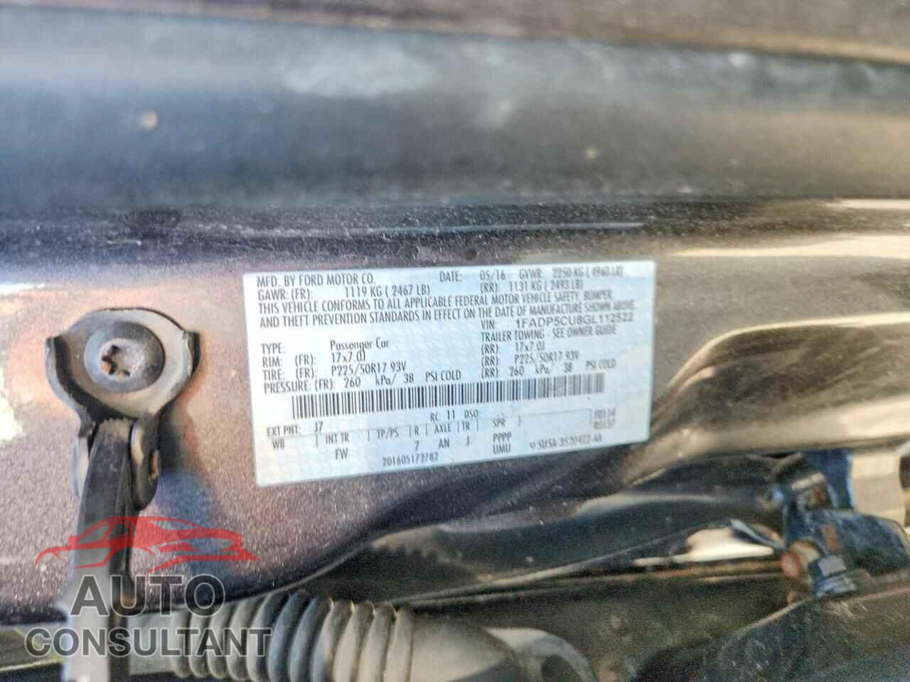FORD CMAX 2016 - 1FADP5CU8GL112522