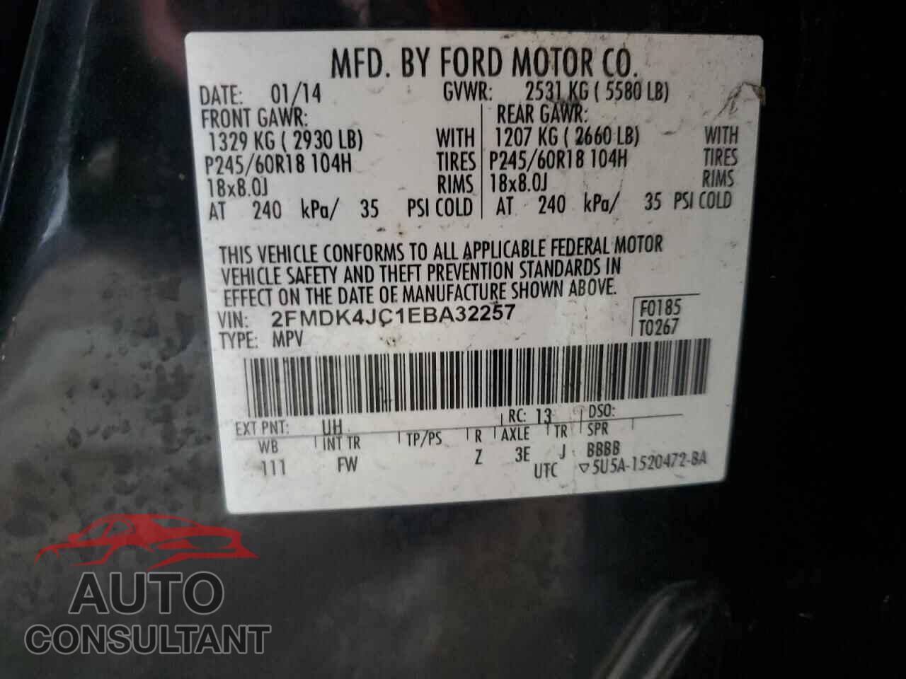 FORD EDGE 2014 - 2FMDK4JC1EBA32257