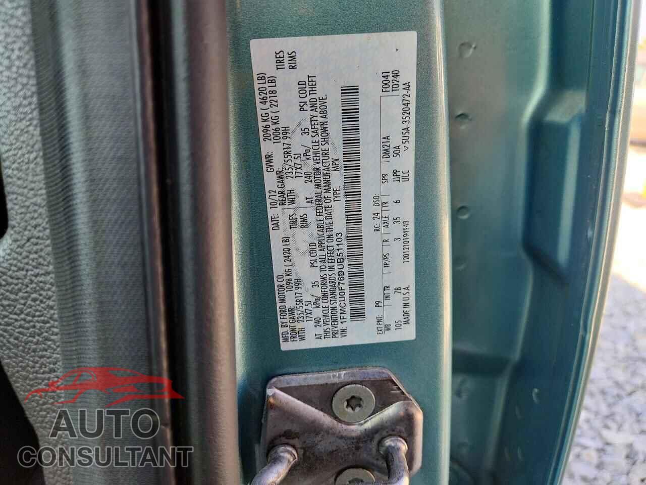 FORD ESCAPE 2013 - 1FMCU0F76DUB51103