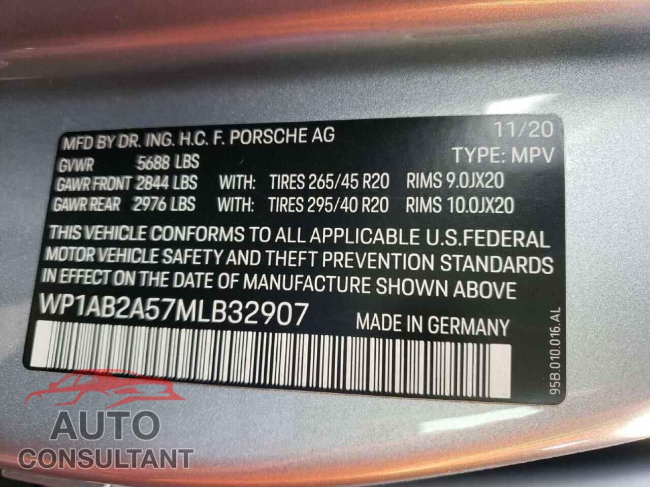 PORSCHE MACAN 2021 - WP1AB2A57MLB32907
