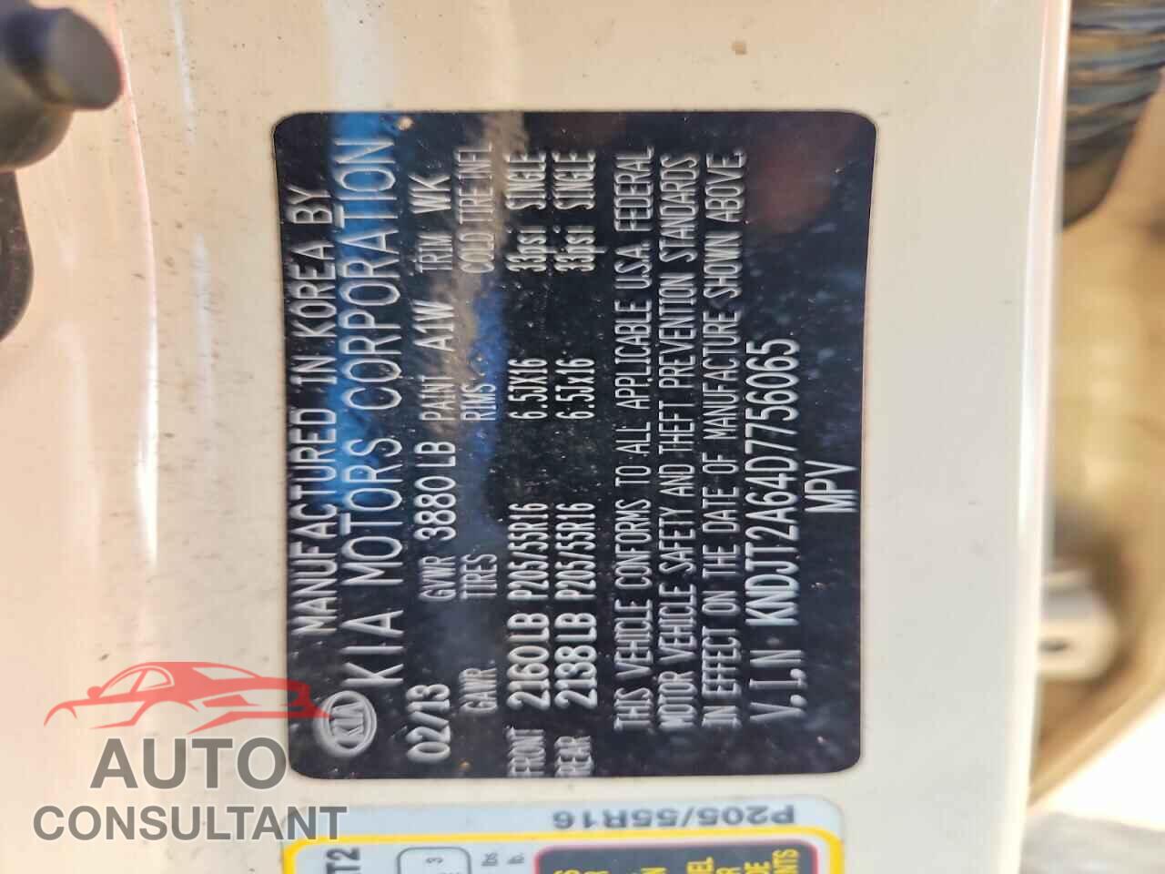 KIA SOUL 2013 - KNDJT2A64D7756065