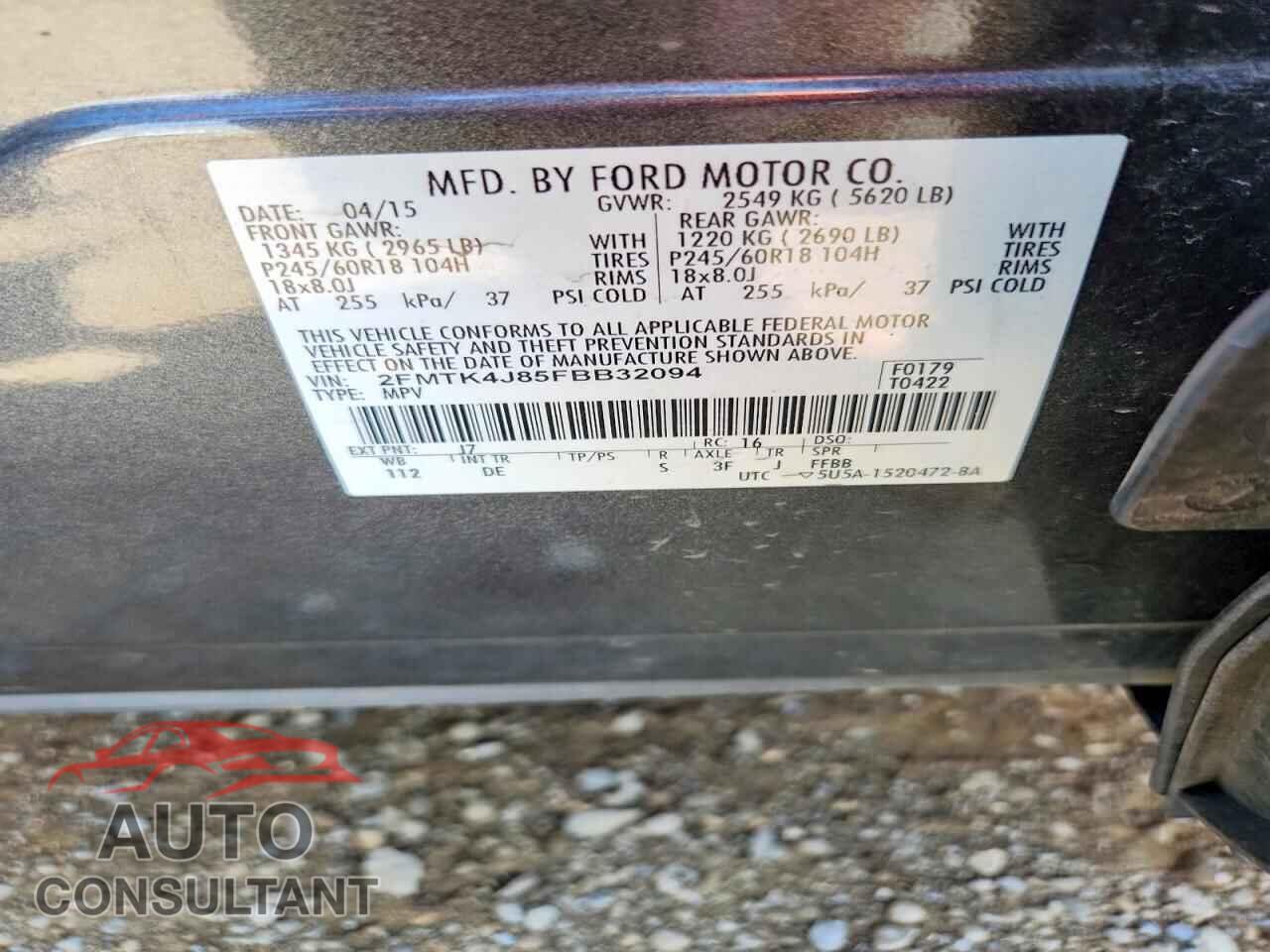 FORD EDGE 2015 - 2FMTK4J85FBB32094
