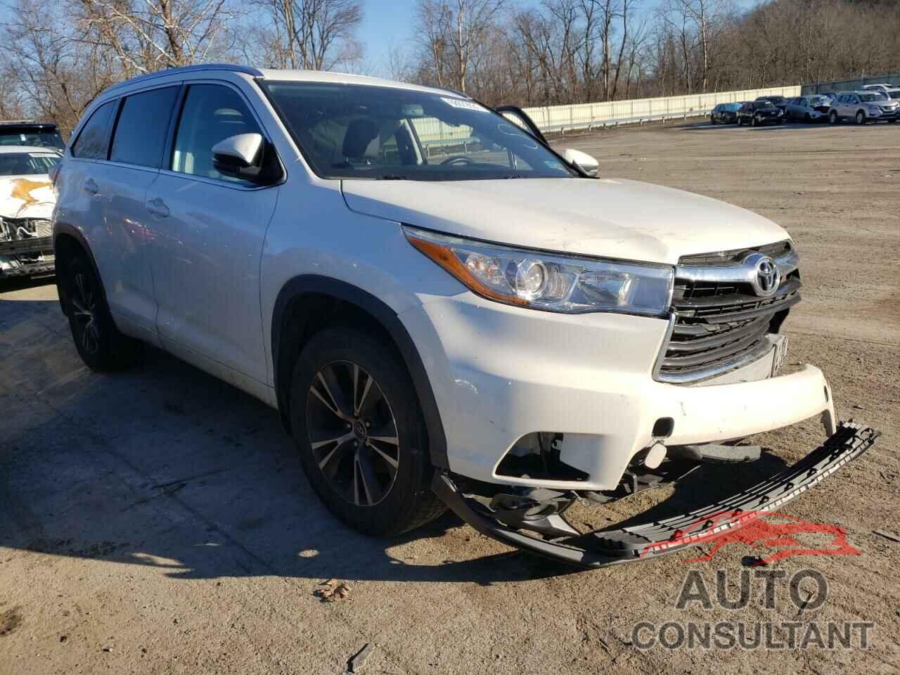 TOYOTA HIGHLANDER 2016 - 5TDJKRFH9GS244334