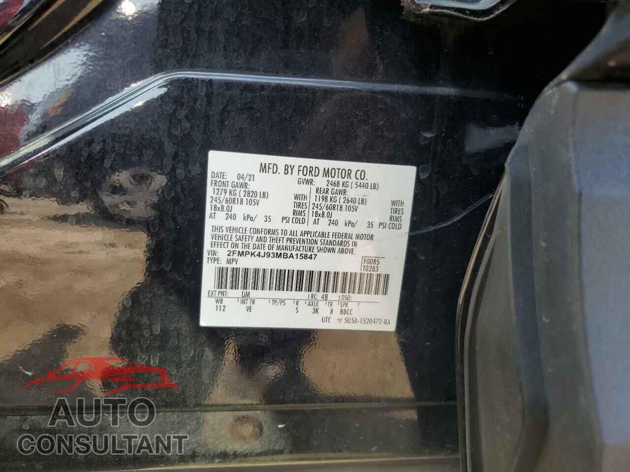 FORD EDGE 2021 - 2FMPK4J93MBA15847