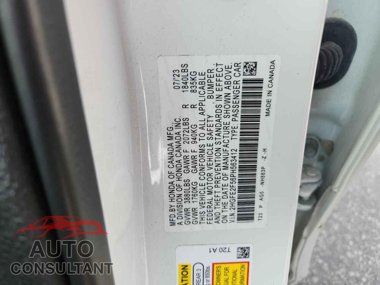 HONDA CIVIC 2023 - 2HGFE2F56PH563412