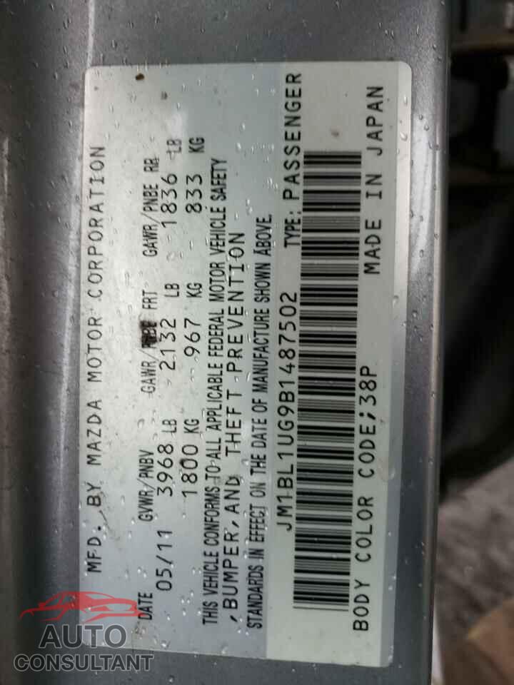 MAZDA 3 2011 - JM1BL1UG9B1487502