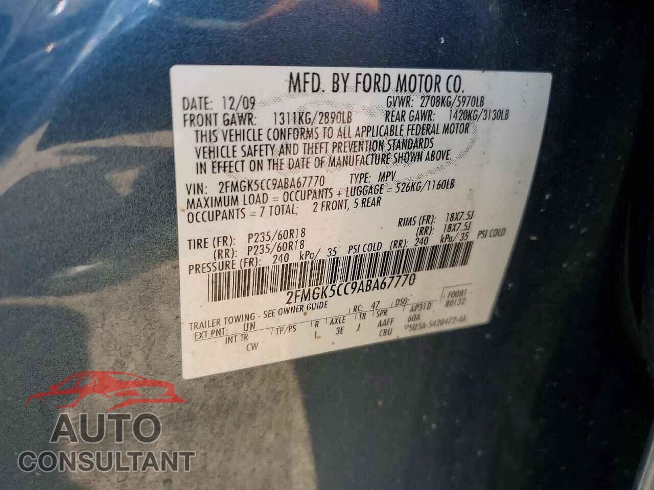FORD FLEX 2010 - 2FMGK5CC9ABA67770