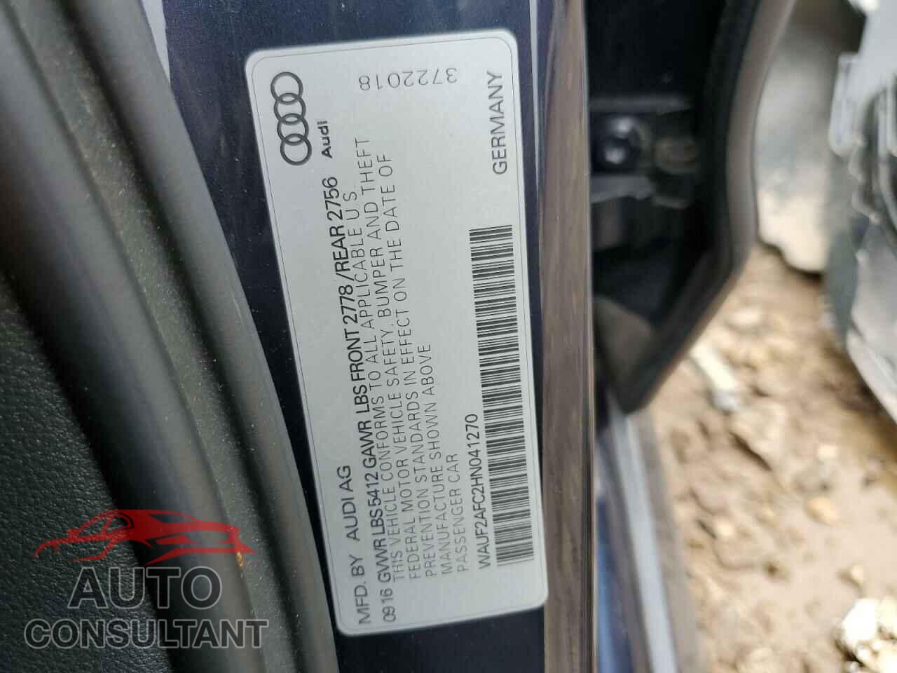 AUDI A6 2017 - WAUF2AFC2HN041270