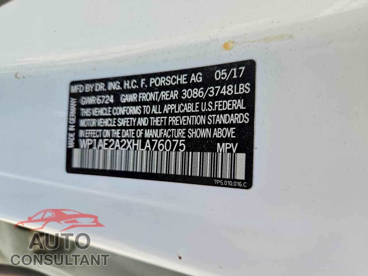 PORSCHE CAYENNE 2017 - WP1AE2A2XHLA76075