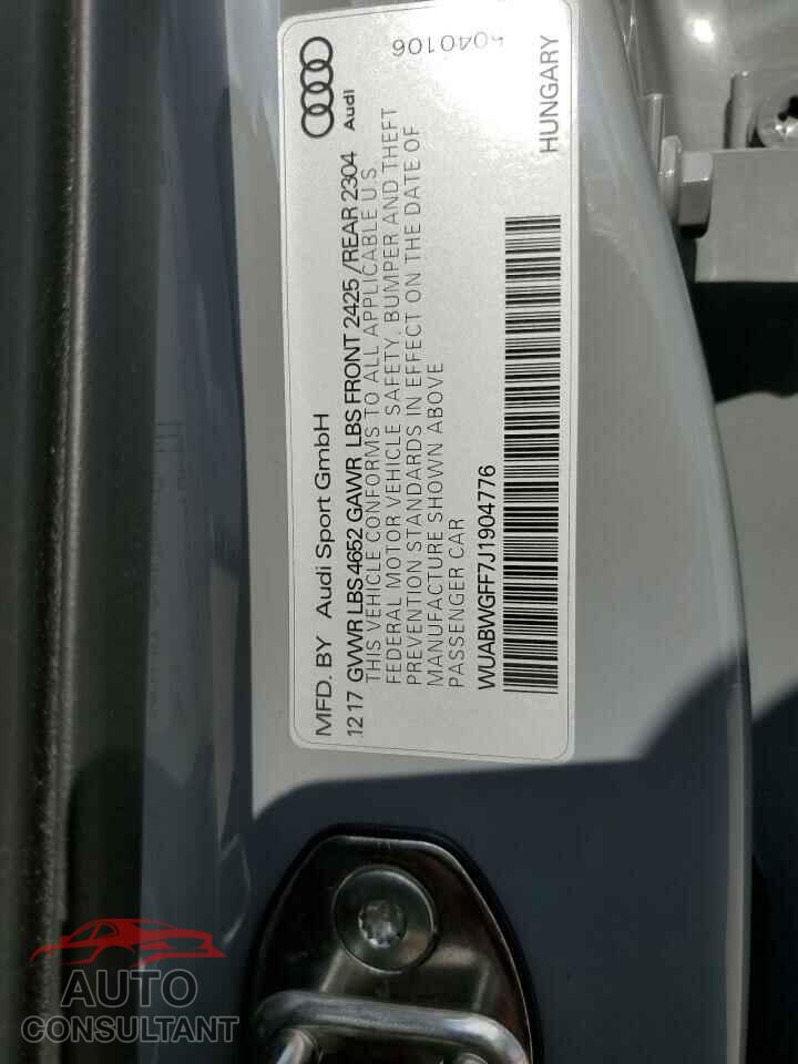 AUDI RS3 2018 - WUABWGFF7J1904776