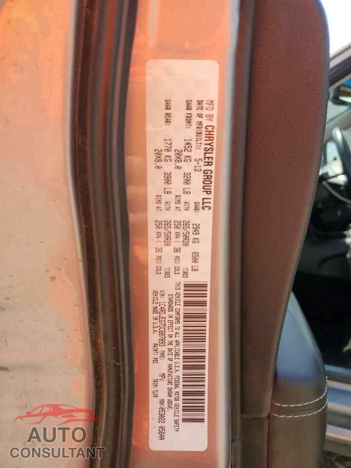 DODGE DURANGO 2013 - 1C4RDJEG7DC687893