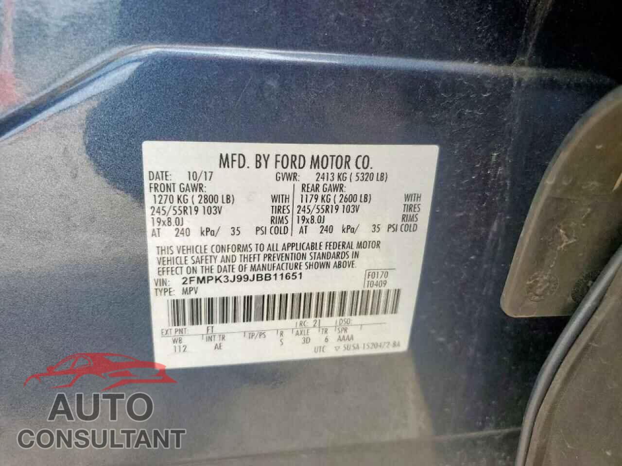 FORD EDGE 2018 - 2FMPK3J99JBB11651