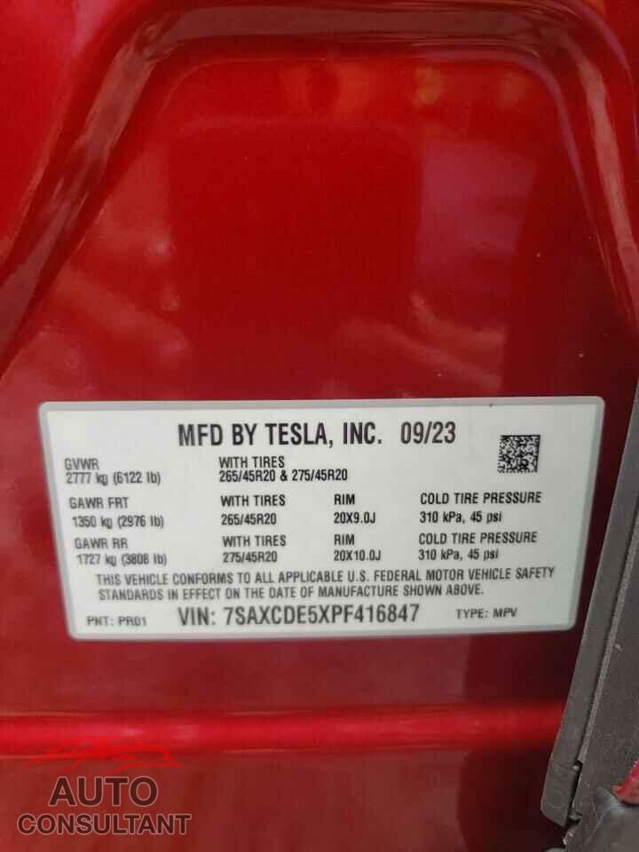 TESLA MODEL X 2023 - 7SAXCDE5XPF416847