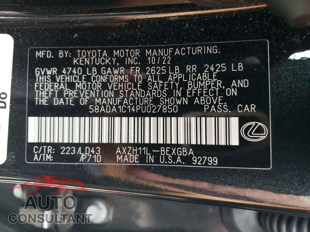 LEXUS ES300 2023 - 58ADA1C14PU027850