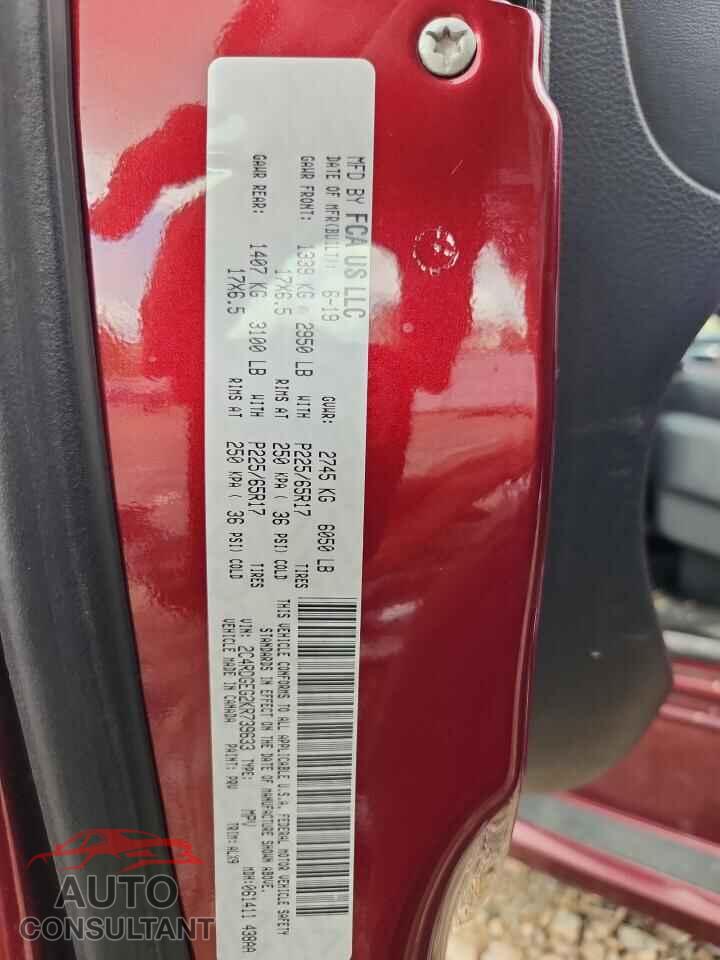DODGE CARAVAN 2019 - 2C4RDGEG2KR739633