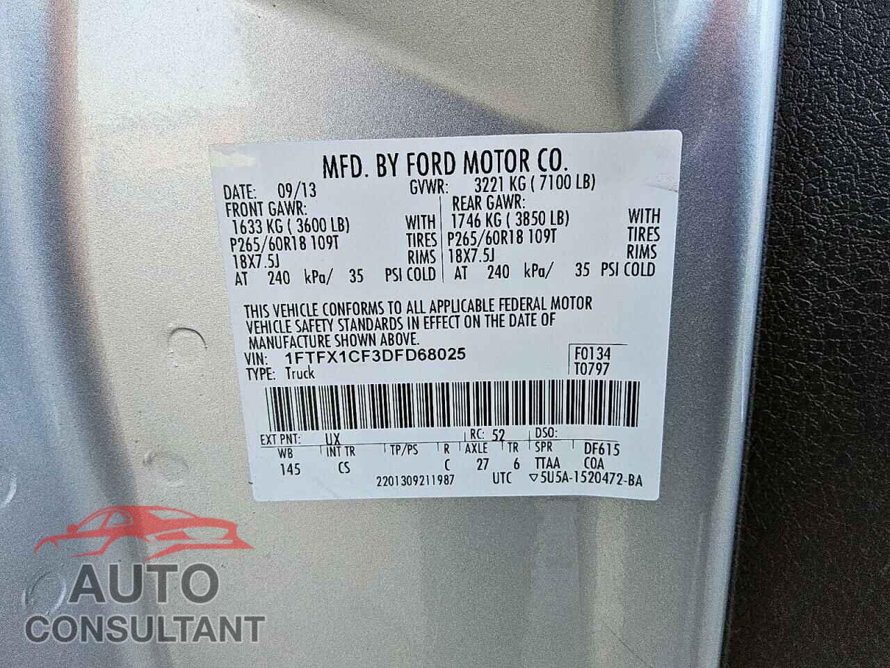 FORD F-150 2013 - 1FTFX1CF3DFD68025