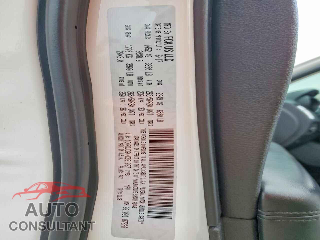 DODGE DURANGO 2017 - 1C4RDJDG4HC931037