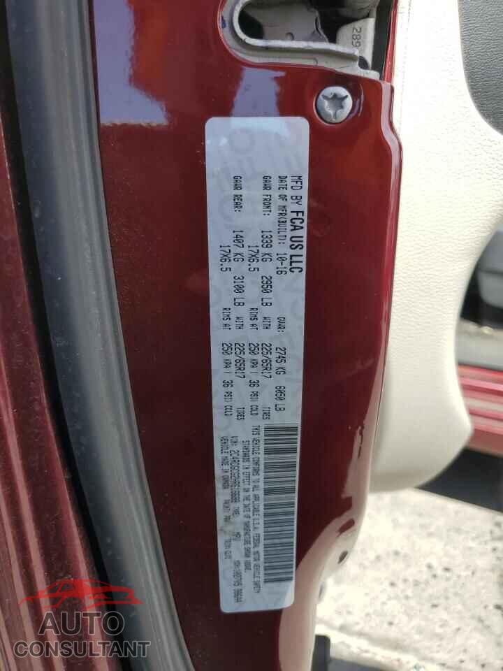 DODGE CARAVAN 2017 - 2C4RDGCG2HR616698