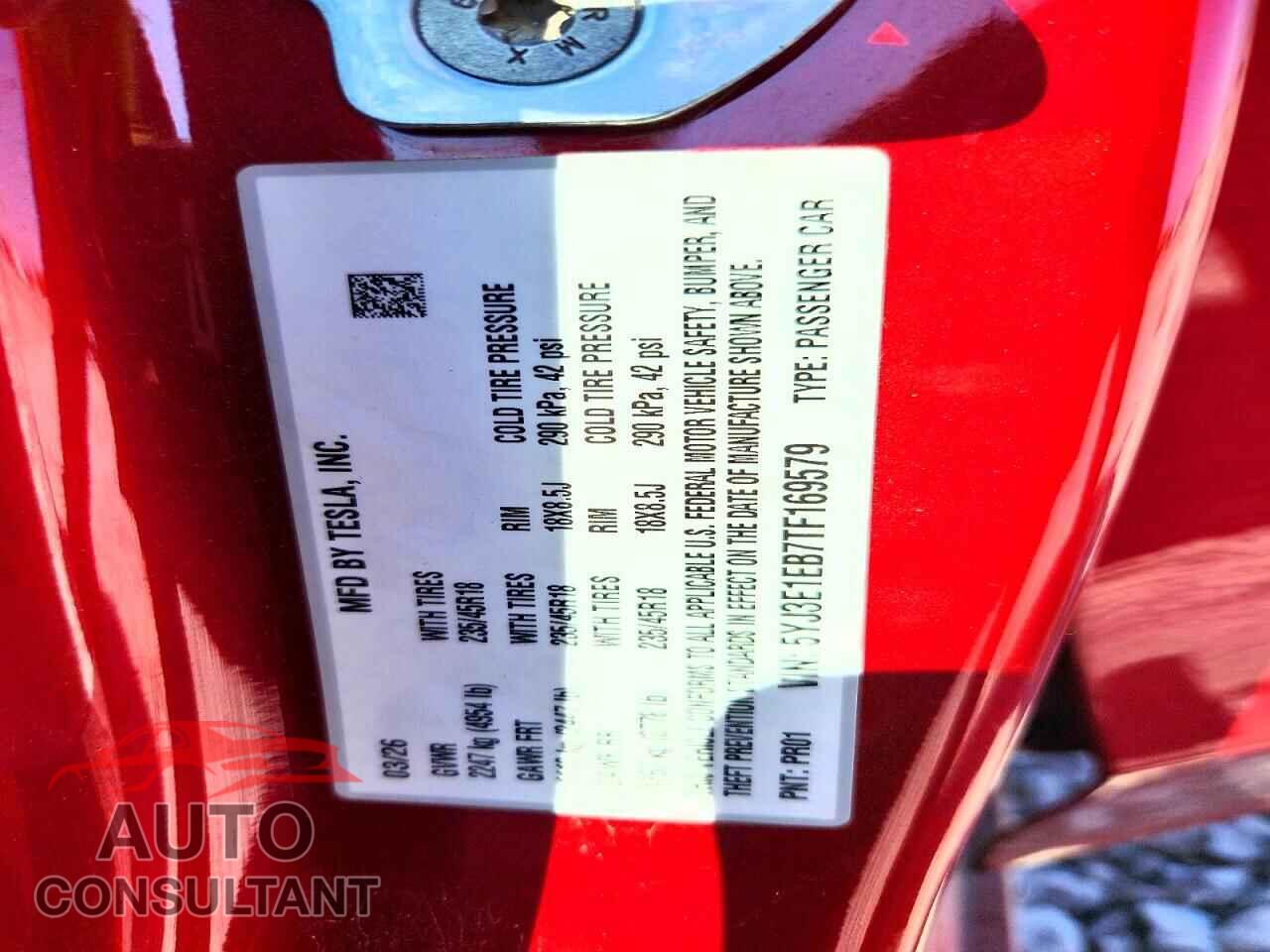TESLA MODEL 3 2026 - 5YJ3E1EB7TF169579