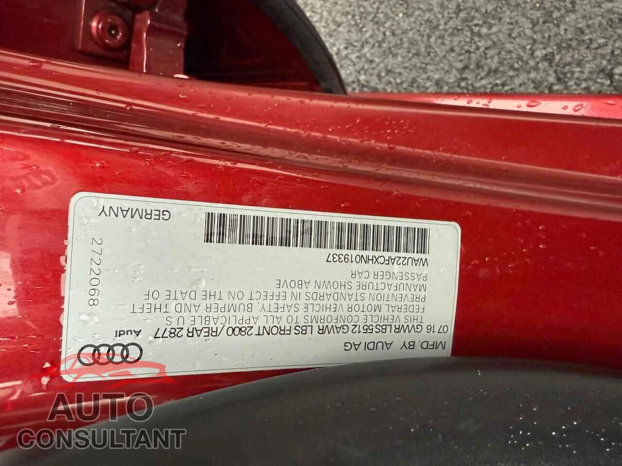 AUDI A7 2017 - WAU22AFCXHN019337