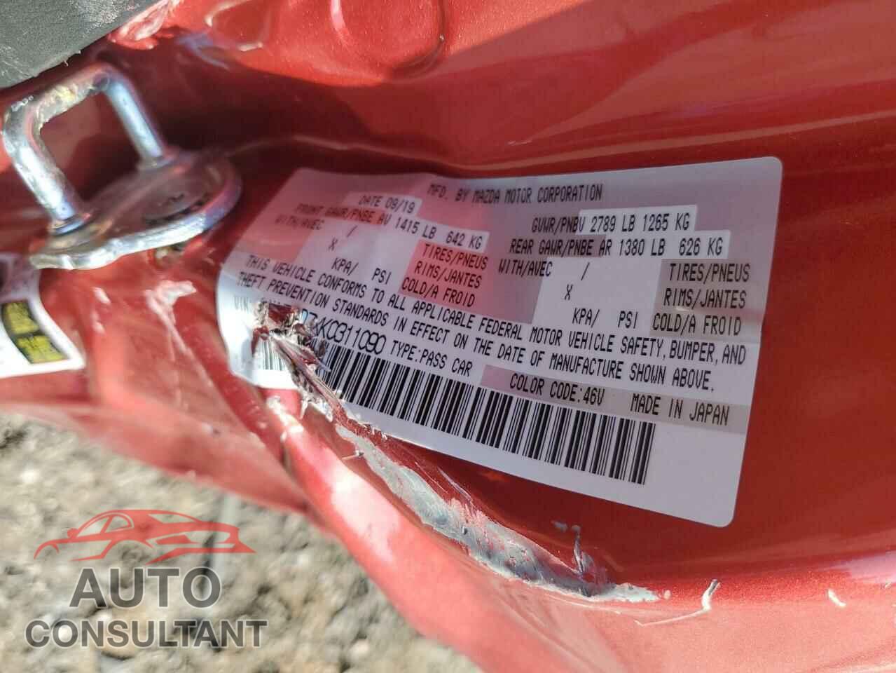 MAZDA MX5 2019 - JM1NDAD7XK0311090