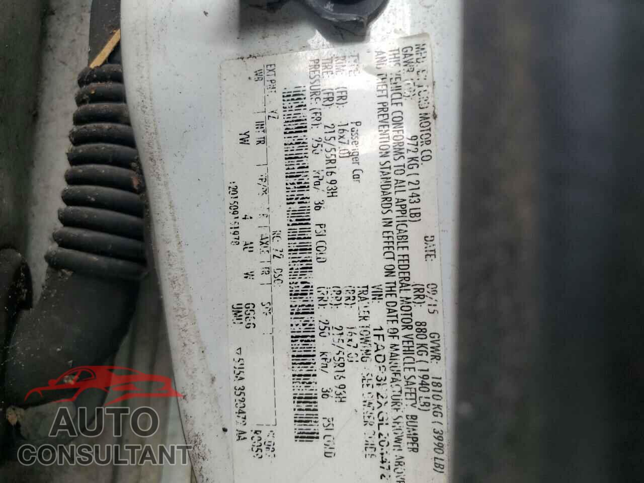FORD FOCUS 2016 - 1FADP3F2XGL204472