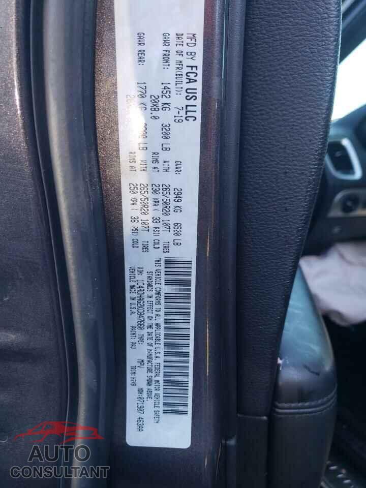 DODGE DURANGO 2019 - 1C4RDHAG2KC847660