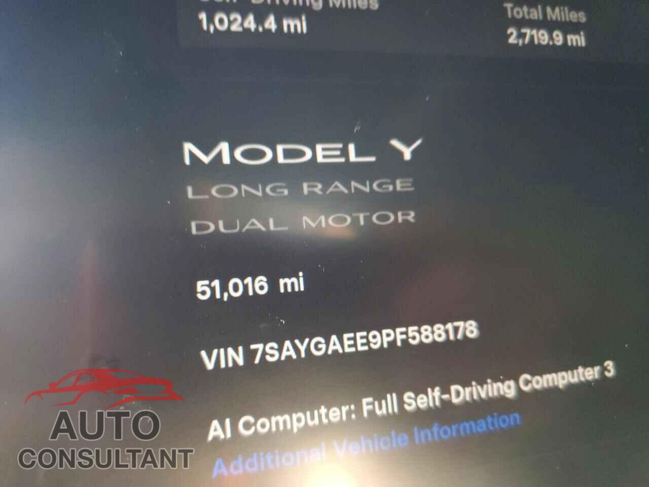 TESLA MODEL Y 2023 - 7SAYGAEE9PF588178