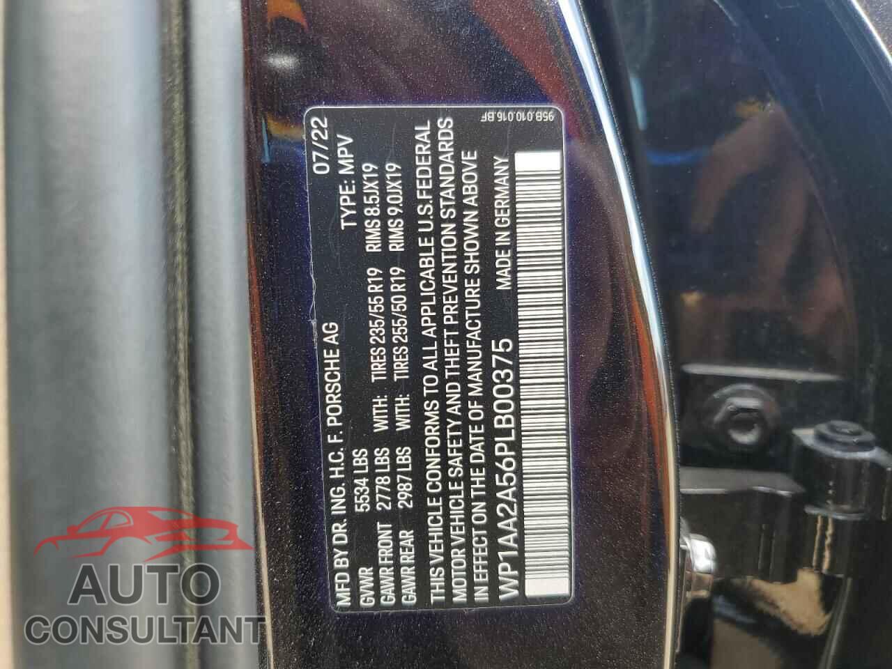 PORSCHE MACAN BASE 2023 - WP1AA2A56PLB00375